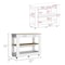 Tuhome Cala Kitchen Island 46, Six Casters, Two Drawers, Lower Open Shelf, White/Light Oak ABD5778 - alternate 2